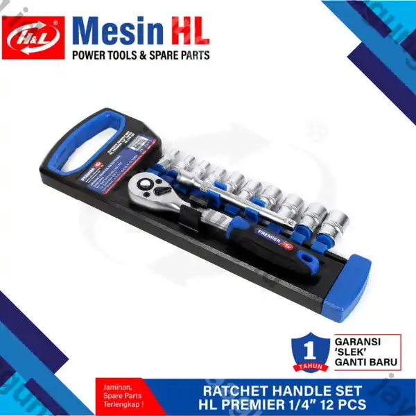 RATCHET HANDLE SET H&L 1/4" 12PCS HL72T12C