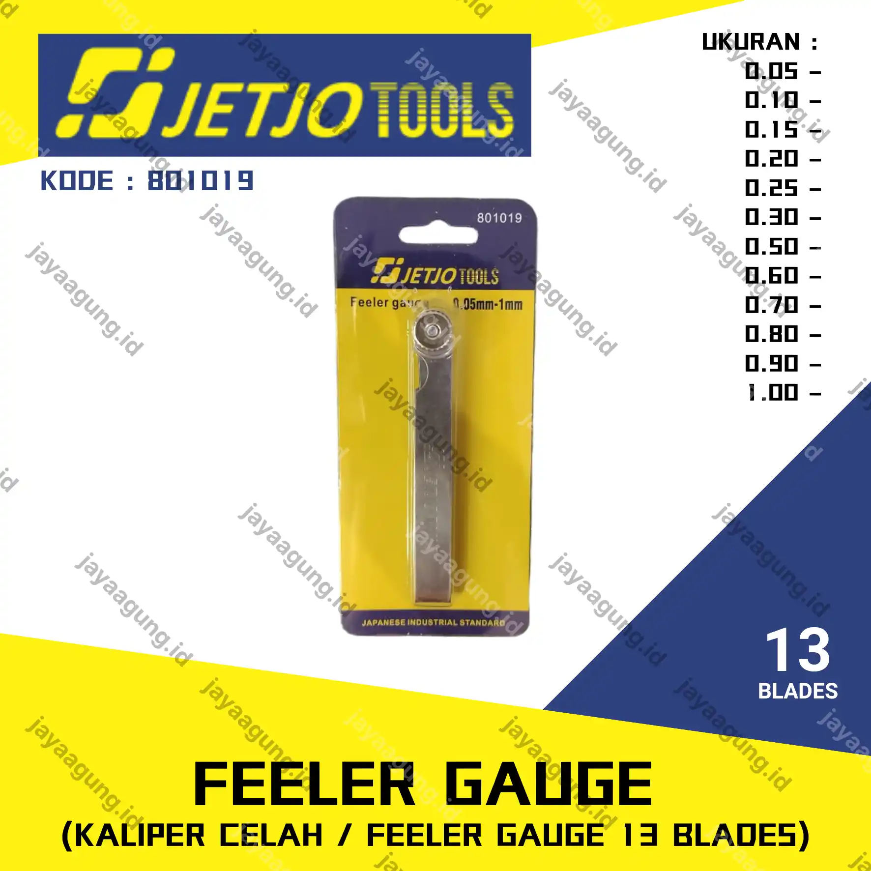 FEELER GAUGE JETJO 13 BLADES JJT-801019