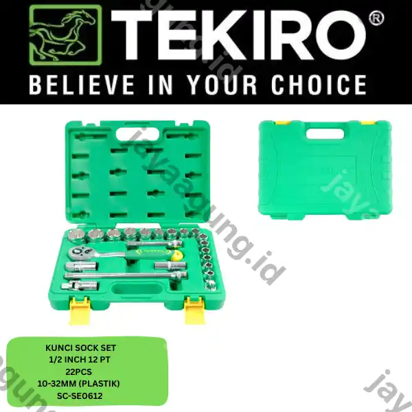 SOCK SET 1/2" TEKIRO 12PT 22PCS 10-32MM (PLASTIK) SC-SE0612