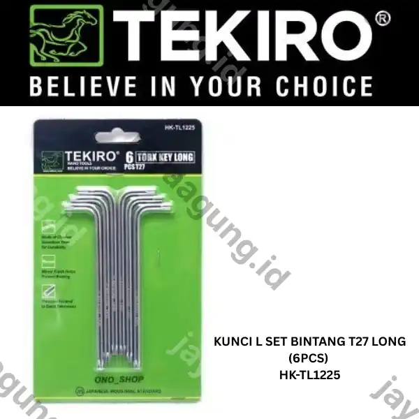 KUNCI L SET BINTANG TEKIRO T27 LONG (6PCS) HK-TL1225
