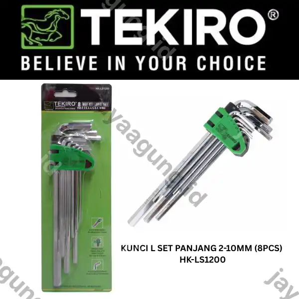 KUNCI L SET PANJANG TEKIRO 2-10MM (8PCS) HK-LS1200