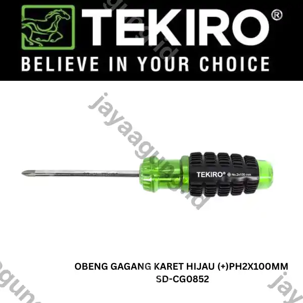 OBENG GAGANG KARET HIJAU TEKIRO(+)PH2X100MM SD-CG0852