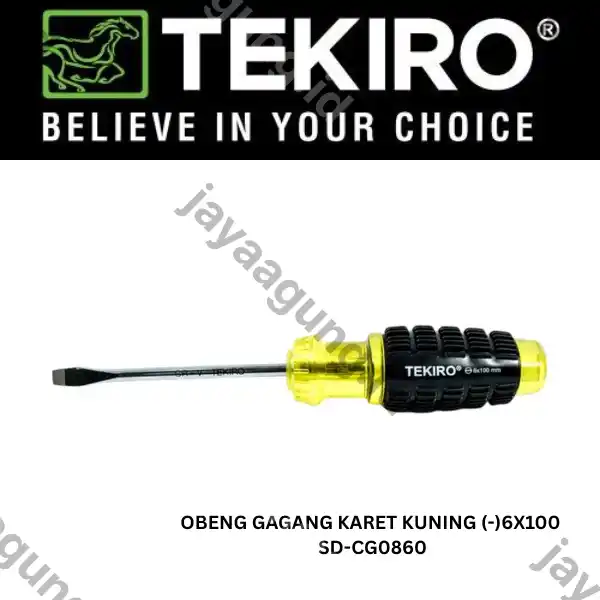 OBENG GAGANG KARET KUNING TEKIRO(-)6X100 SD-CG0860