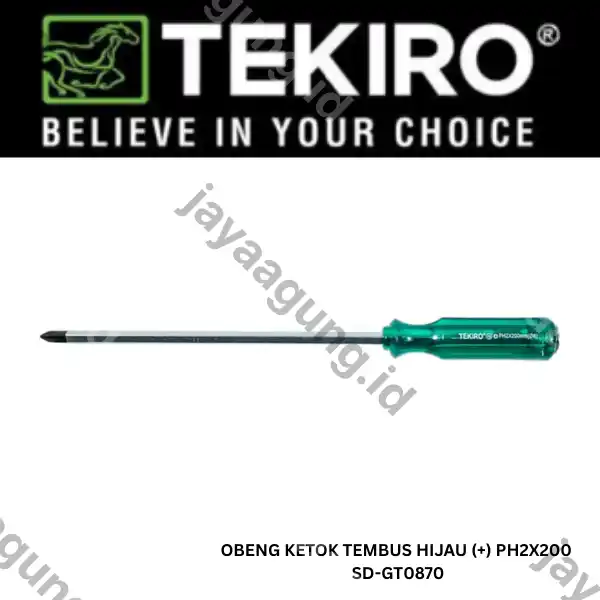 OBENG KETOK TEMBUS HIJAU TEKIRO (+) PH2X200 SD-GT0870