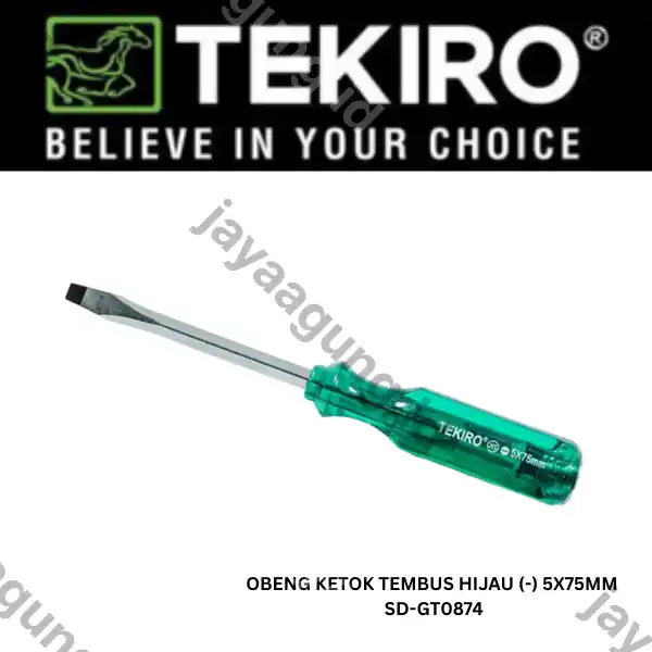 OBENG KETOK TEMBUS HIJAU TEKIRO (-) 5X75MM SD-GT0874