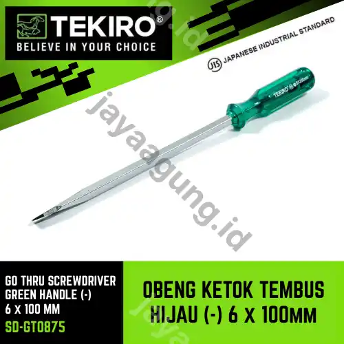 OBENG KETOK TEMBUS HIJAU TEKIRO (-) 6X100MM SD-GT0875