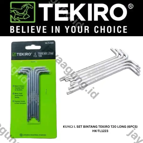KUNCI L SET BINTANG TEKIRO T20 LONG (6PCS) HK-TL1223