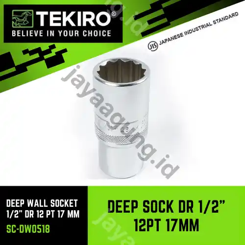 DEEP SOCK TEKIRO DR 1/2" 12PT 17MM SC-DW0518