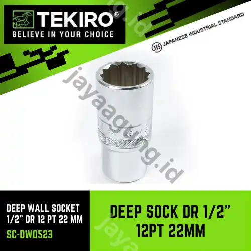 DEEP SOCK TEKIRO DR 1/2" 12PT 22MM SC-DW0523