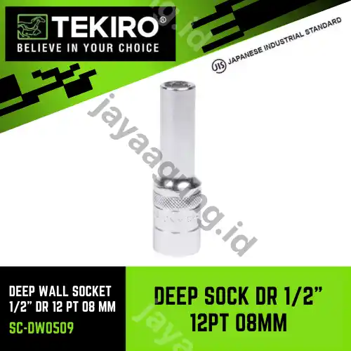 DEEP SOCK TEKIRO DR 1/2" 12PT 8MM SC-DW0509
