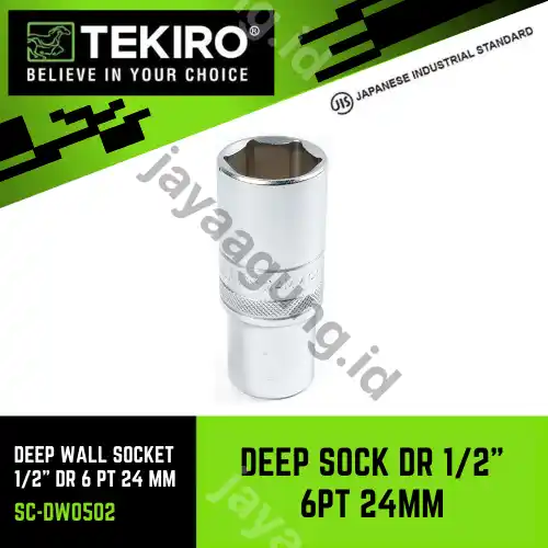 DEEP SOCK TEKIRO DR 1/2" 6PT 24MM SC-DW0502