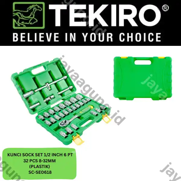 SOCK SET 1/2" TEKIRO 6PT 32PCS 8-32MM (PLASTIK) SC-SE0618
