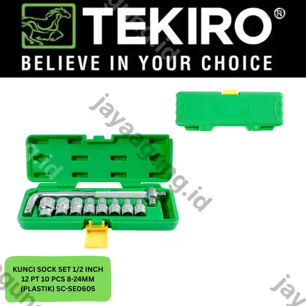 SOCK SET 1/2" TEKIRO 12PT 10PCS 8-24MM (PLASTIK) SC-SE0605