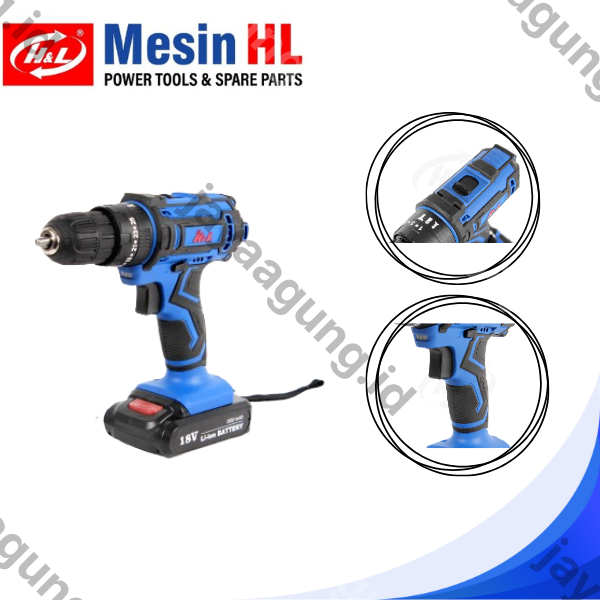 Gambar C.LESS DRILL SET H&L HL912-2 BATTERY ke-3
