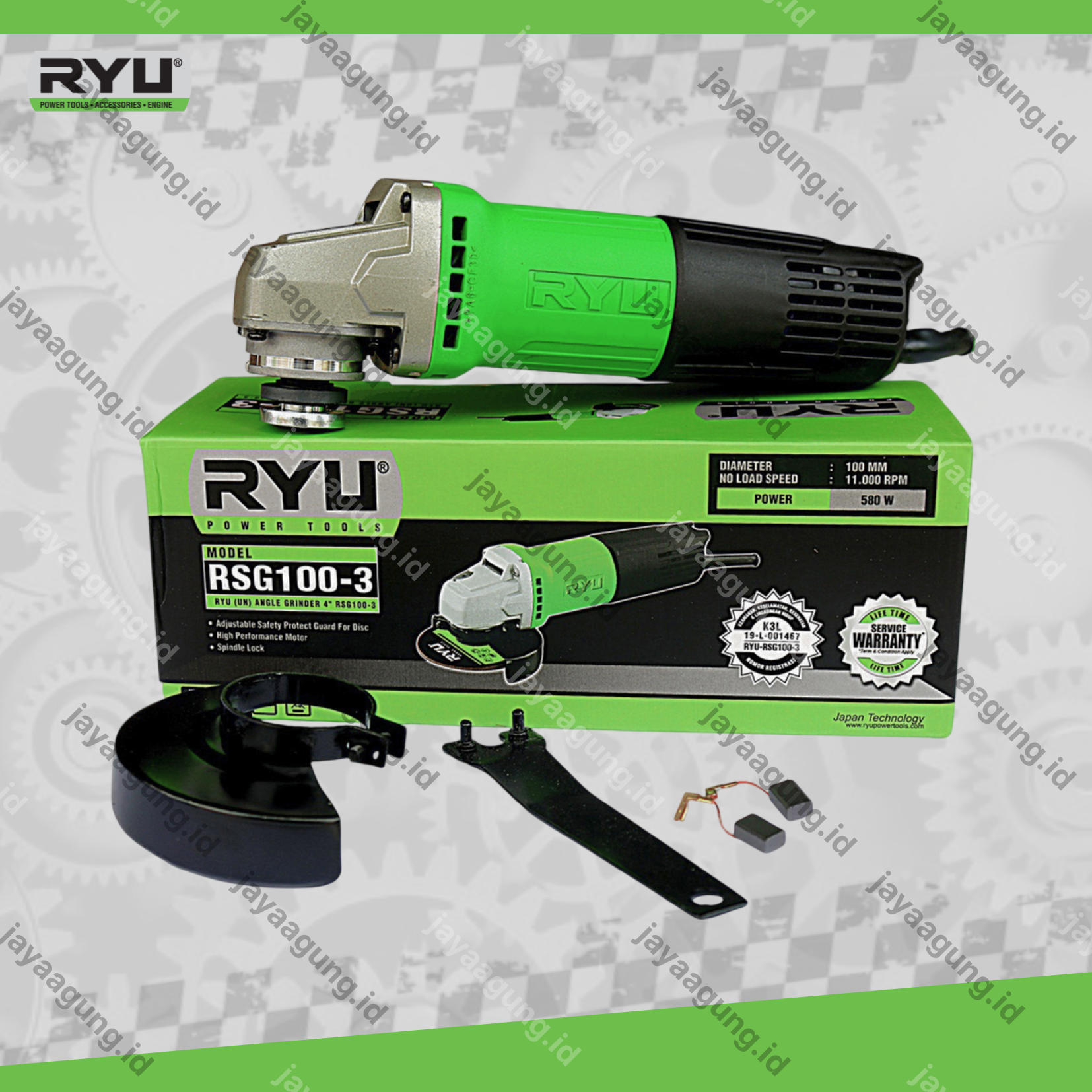 Gambar GERINDA RYU 4" RSG 100-3-PR05 W/ACCESSORIES ke-3