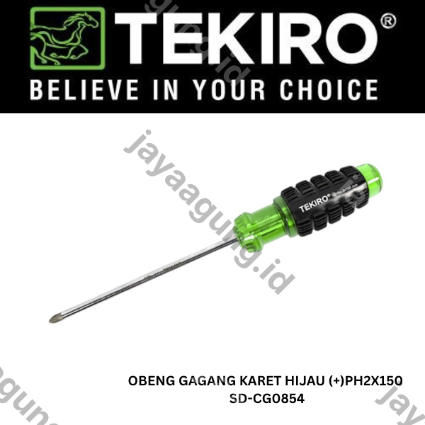 Gambar OBENG GAGANG KARET HIJAU TEKIRO (+)PH2X150 SD-CG0854 ke-2