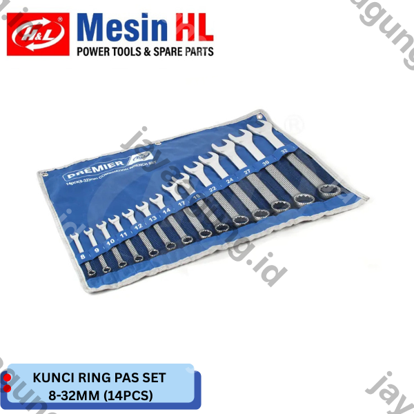 KUNCI RING PAS SET H&L PREMIER 8-32MM (14PCS) HHTC0029
