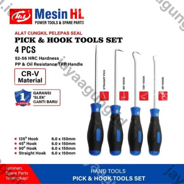PICK & HOOK TOOL SET H&L 4PCS HHTP0002