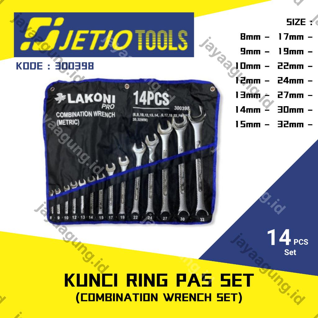 KUNCI RING PAS SET JETJO 8-32MM (14PCS) 300398