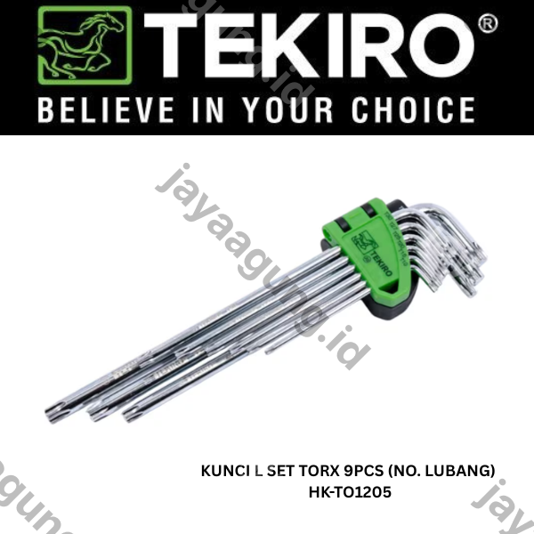 KUNCI L SET TORX TEKIRO 9PCS (NO. LUBANG) HK-TO1205