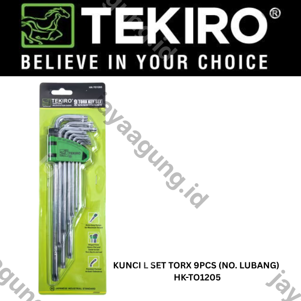 Gambar KUNCI L SET TORX TEKIRO 9PCS (NO. LUBANG) HK-TO1205 ke-2