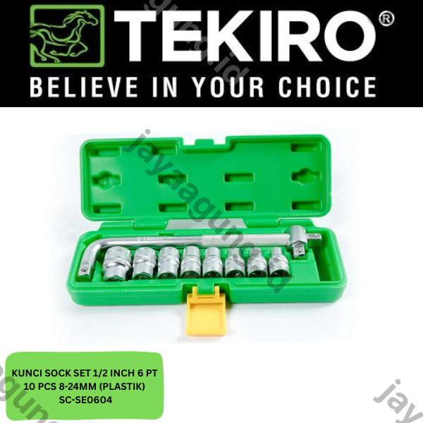 Gambar SOCK SET 1/2" TEKIRO 6PT 10PCS 8-24MM (PLASTIK) SC-SE0604 ke-2