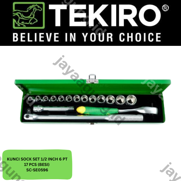 Gambar SOCK SET 1/2" TEKIRO 6PT 17PCS (BESI) SC-SE0596 ke-2