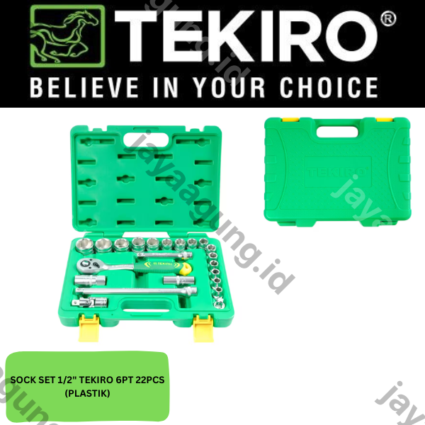 SOCK SET 1/2" TEKIRO 6PT 22PCS (PLASTIK)