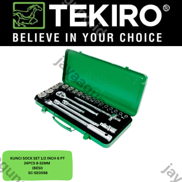 Gambar SOCK SET 1/2" TEKIRO 6PT 24PCS 8-32MM (BESI) SC-SE0598 ke-4