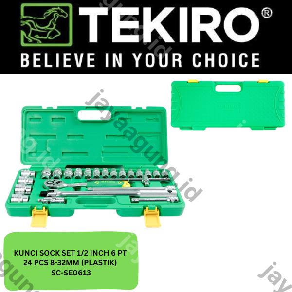 SOCK SET 1/2" TEKIRO 6PT 24PCS 8-32MM (PLASTIK) SC-SE0613