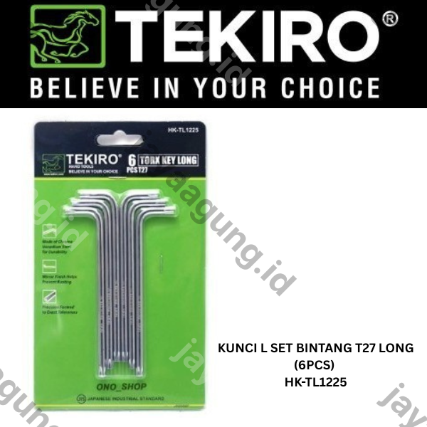KUNCI L SET BINTANG TEKIRO T27 LONG (6PCS) HK-TL1225