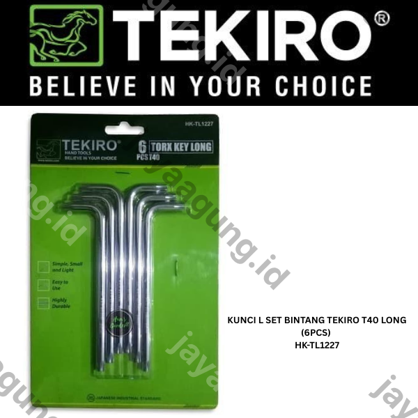 Gambar KUNCI L SET BINTANG TEKIRO T40 LONG (6PCS) HK-TL1227 ke-2
