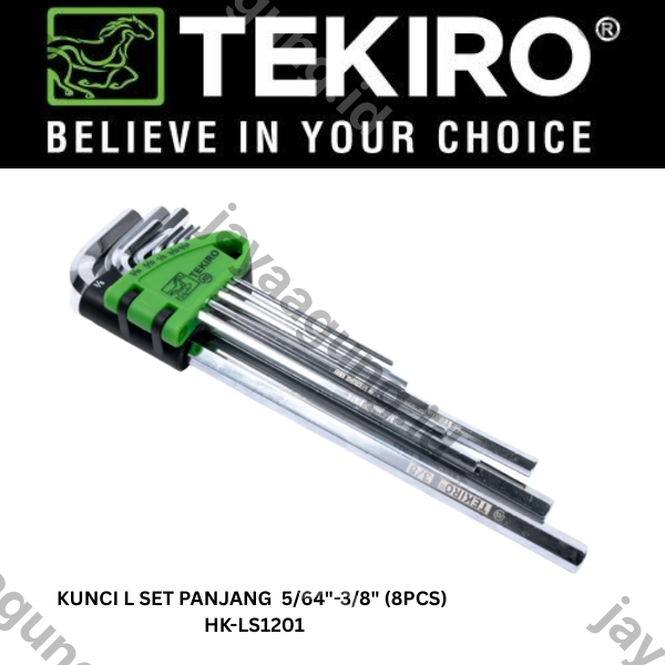 KUNCI L SET PANJANG TEKIRO 5/64"-3/8" (8PCS) HK-LS1201