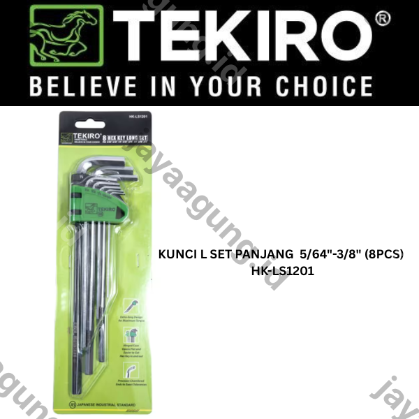 Gambar KUNCI L SET PANJANG TEKIRO 5/64"-3/8" (8PCS) HK-LS1201 ke-2