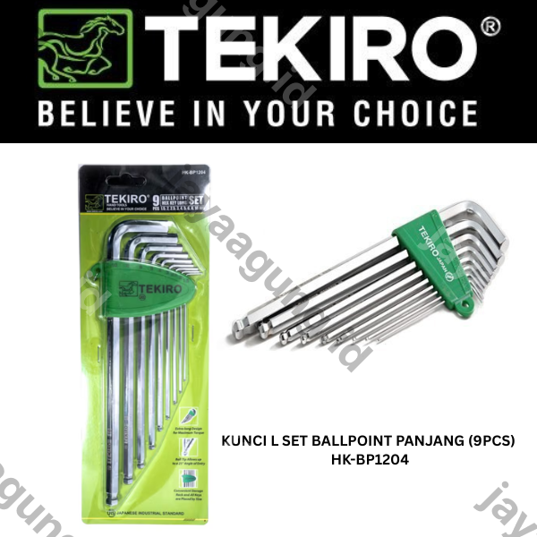 KUNCI L SET BALLPOINT PANJANG TEKIRO (9PCS) HK-BP1204