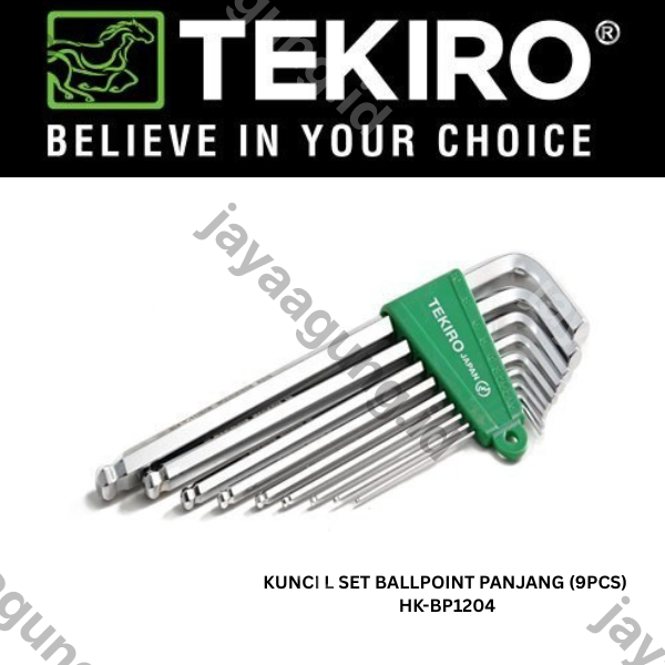 Gambar KUNCI L SET BALLPOINT PANJANG TEKIRO (9PCS) HK-BP1204 ke-2