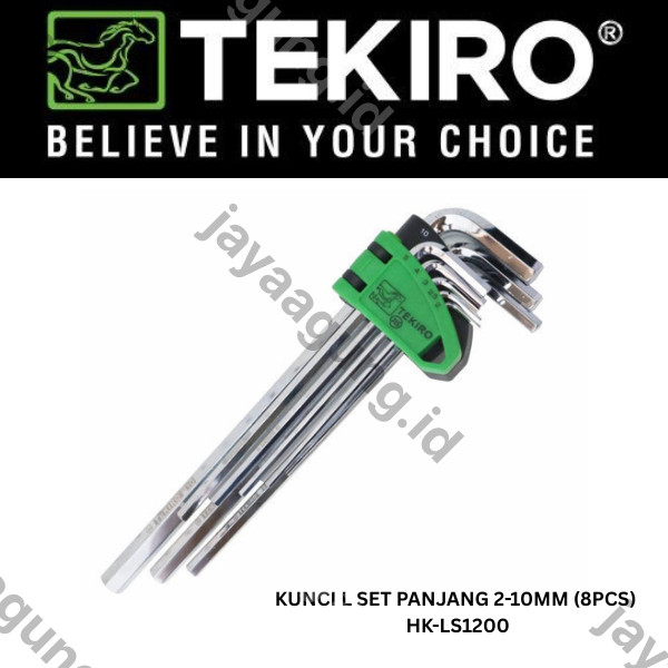 Gambar KUNCI L SET PANJANG TEKIRO 2-10MM (8PCS) HK-LS1200 ke-2
