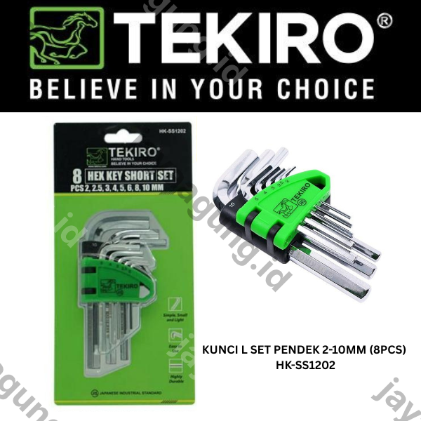 KUNCI L SET PENDEK TEKIRO 2-10MM (8PCS) HK-SS1202