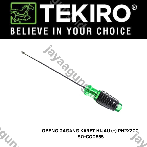 Gambar OBENG GAGANG KARET HIJAU TEKIRO (+) PH2X200 SD-CG0855 ke-2