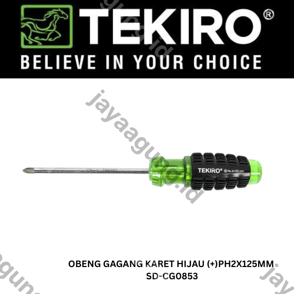 OBENG GAGANG KARET HIJAU TEKIRO(+)PH2X125MM SD-CG0853