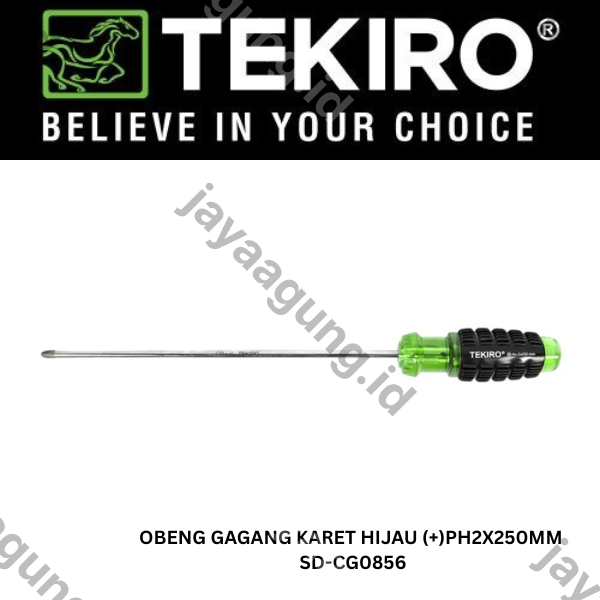 OBENG GAGANG KARET HIJAU TEKIRO(+)PH2X250MM SD-CG0856