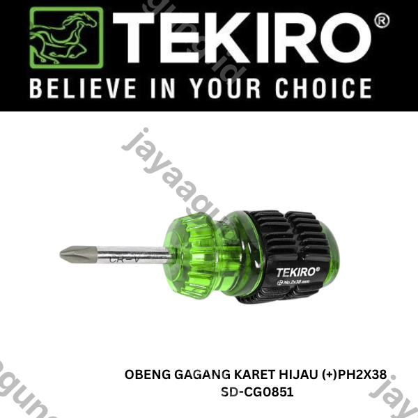 OBENG GAGANG KARET HIJAU TEKIRO(+)PH2X38 SD-CG0851