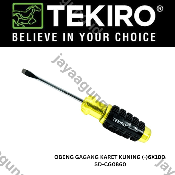 Gambar OBENG GAGANG KARET KUNING TEKIRO(-)6X100 SD-CG0860 ke-2