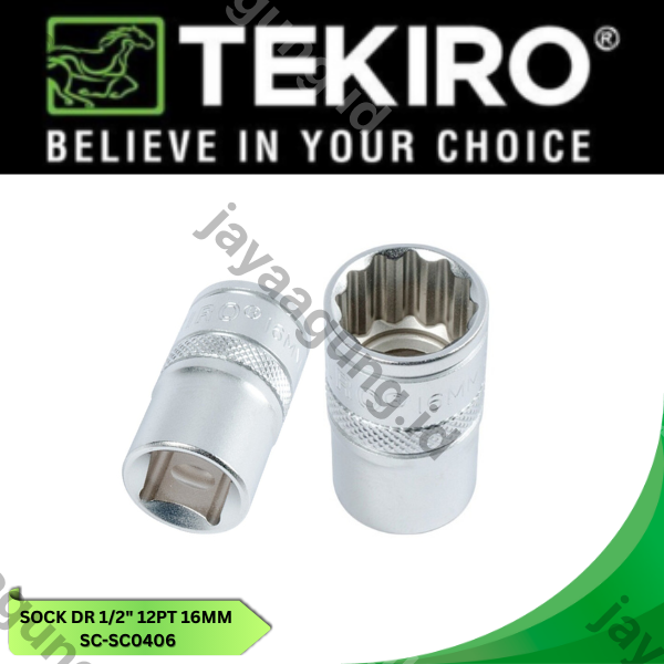 SOCK DR 1/2" TEKIRO 12PT 16MM SC-SC0406