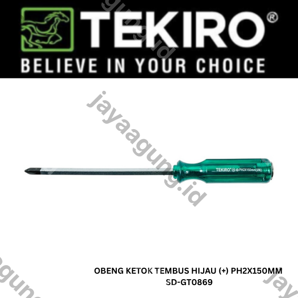 OBENG KETOK TEMBUS HIJAU TEKIRO (+) PH2X150MM SD-GT0869
