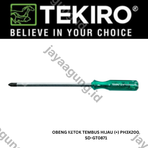 OBENG KETOK TEMBUS HIJAU TEKIRO (+) PH3X200 SD-GT0871