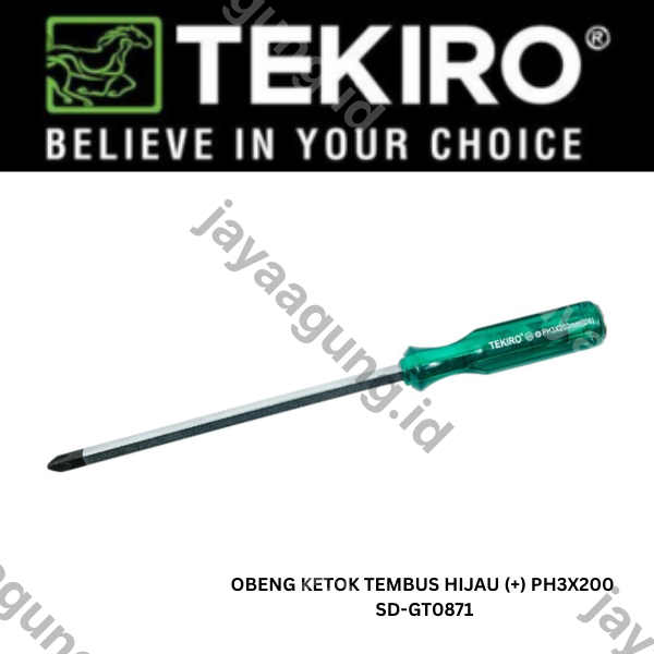 Gambar OBENG KETOK TEMBUS HIJAU TEKIRO (+) PH3X200 SD-GT0871 ke-2