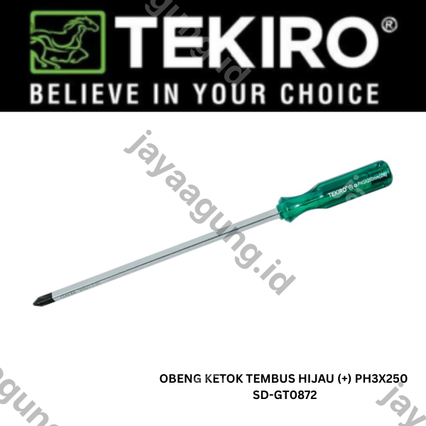 Gambar OBENG KETOK TEMBUS HIJAU TEKIRO (+) PH3X250 SD-GT0872 ke-2