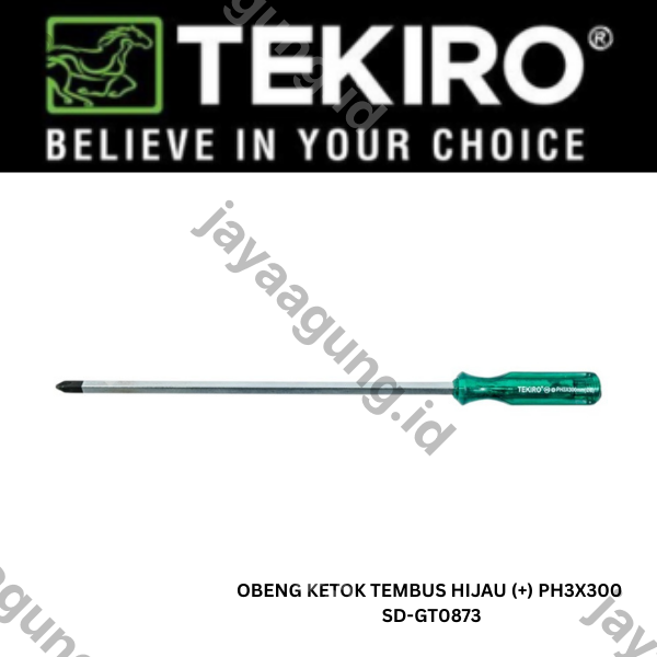 OBENG KETOK TEMBUS HIJAU TEKIRO (+) PH3X300 SD-GT0873