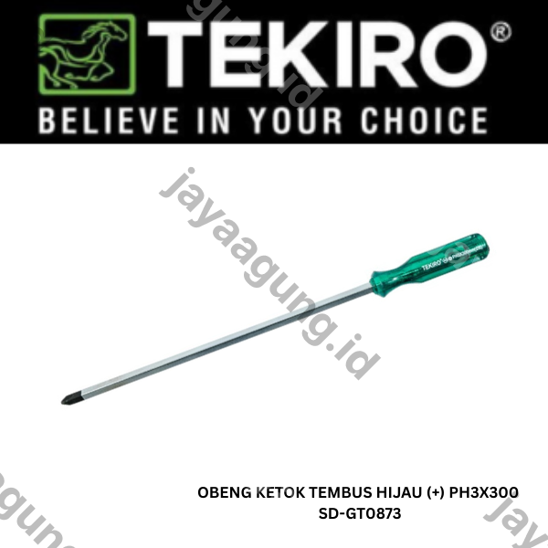 Gambar OBENG KETOK TEMBUS HIJAU TEKIRO (+) PH3X300 SD-GT0873 ke-2